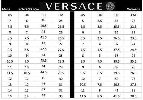 versace ring size chart.